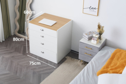 EARLY BIRD! Heritage White Multifunctional Dressing Table with Mirror - Compact Bedroom Storage, Modern Particle Board, 75cm Wide - thumbnail 8