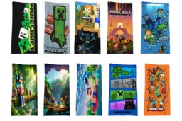Soft Microfibre Kids' Bath & Beach Towel - Quick-Dry, Minecraft Design - thumbnail 5