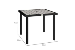 Metal Square Garden Table - Weather-Resistant, Slatted Top, Seats 4 - Modern Patio Dining - thumbnail 7