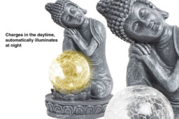 20cm Solar LED Weatherproof Buddha Garden Light - Outdoor Pathway & Patio Lighting - thumbnail 3