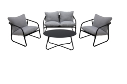 4-Seater Outdoor Iron Sofa Set with Cushions & Coffee Table - thumbnail 3