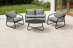 4-Seater Outdoor Iron Sofa Set with Cushions & Coffee Table - thumbnail 2
