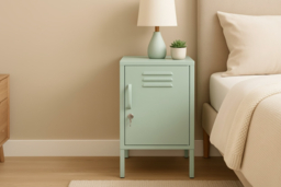 Steel Lush Metal Nightstand Locker with Adjustable Shelf - Bedroom Storage, Lockable, 4 Colours - thumbnail 7