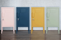 Steel Lush Metal Nightstand Locker with Adjustable Shelf - Bedroom Storage, Lockable, 4 Colours - thumbnail 1