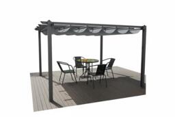 Aluminum Patio Pergola with Retractable Waterproof and UV-Protected Canopy - thumbnail 2