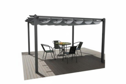 Aluminum Patio Pergola with Retractable Waterproof and UV-Protected Canopy - thumbnail 6