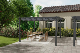 Aluminum Patio Pergola with Retractable Waterproof and UV-Protected Canopy - thumbnail 8