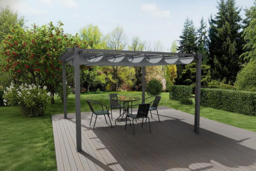 Aluminum Patio Pergola with Retractable Waterproof and UV-Protected Canopy - thumbnail 7