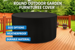 Weather-Resistant Round Outdoor Furniture Cover - 2 Sizes - thumbnail 2