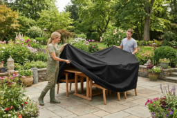 Weather-Resistant Round Outdoor Furniture Cover - 2 Sizes - thumbnail 5