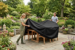 Weather-Resistant Round Outdoor Furniture Cover - 2 Sizes - thumbnail 1