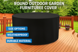 Weather-Resistant Round Outdoor Furniture Cover - 2 Sizes - thumbnail 6