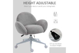 Ergonomic Fluffy Office Chair with Wheels - Adjustable Height, Plush Upholstery, 120kg Capacity - thumbnail 7