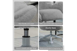 Ergonomic Fluffy Office Chair with Wheels - Adjustable Height, Plush Upholstery, 120kg Capacity - thumbnail 8