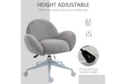 Ergonomic Fluffy Office Chair with Wheels - Adjustable Height, Plush Upholstery, 120kg Capacity - thumbnail 3