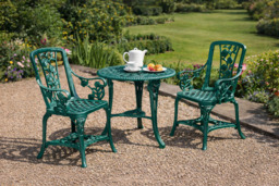 3-Piece UV-stabilised PVC Rose Bistro Set - Weather-Resistant Green Outdoor Furniture - thumbnail 3