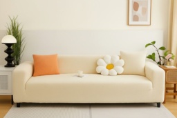 Plush Sofa Cover with 1 Pillow Case in 5 Sizes and 6 Colours