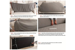 Plush Sofa Cover with 1 Pillow Case in 5 Sizes and 6 Colours - thumbnail 4