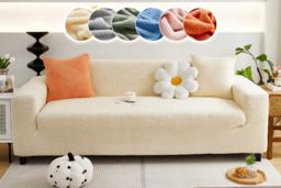 Plush Sofa Cover with 1 Pillow Case in 5 Sizes and 6 Colours - thumbnail 7