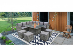 11-Seater Modern Garden Sofa Dining Set with Fire-Pit or Lift-Up Table - Weatherproof, Modular, Plush Cushions - thumbnail 7