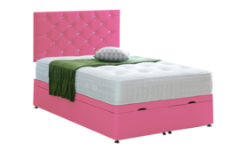 Crushed Velvet Ottoman Storage Bed with Headboard - thumbnail 5