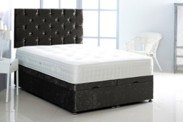 Crushed Velvet Ottoman Storage Bed with Headboard - thumbnail 8