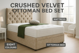 Crushed Velvet Ottoman Storage Bed with Headboard - thumbnail 2
