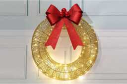 Pre-Lit LED Christmas Wreath - Battery-Operated, 30cm Festive Door & Wall Decoration - thumbnail 3