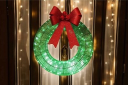 Pre-Lit LED Christmas Wreath - Battery-Operated, 30cm Festive Door & Wall Decoration - thumbnail 2