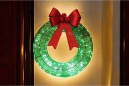 Pre-Lit LED Christmas Wreath - Battery-Operated, 30cm Festive Door & Wall Decoration - thumbnail 4