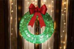 Pre-Lit LED Christmas Wreath - Battery-Operated, 30cm Festive Door & Wall Decoration - thumbnail 6
