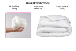 PRICE DROP! Hypoallergenic 4.5 Tog Easy Care Summer Duvet - Lightweight, Breathable, Machine Washable - Single to Super King - thumbnail 7