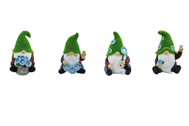 Solar LED Grass Hat Gnome Garden Lights - image 1