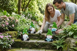 Solar LED Grass Hat Gnome Garden Lights - thumbnail 2