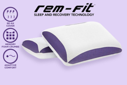 EARLY BIRD! REM-Fit 400 Hypoallergenic Memory Foam Crumbed Pillow - Cooling, Machine Washable, Contoured Support - thumbnail 8