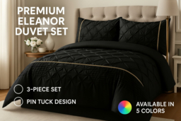 Premium Polycotton Easy-Care Eleanor Duvet Set - Modern, Machine Washable, Four Sizes, Five Colours - thumbnail 5
