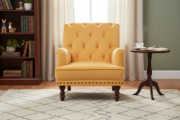 PRICE DROP! Darwin Tufted Accent Chair - Grey, Cream, Mustard or Blue! - thumbnail 6
