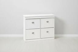 PRICE DROP! 2-Tier Flip Down Shoe Bench Cabinet with Cushioned Top Seating - thumbnail 3