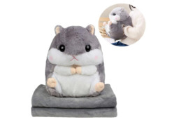 3-in-1 Plush Hamster Cushion Blanket - Premium Soft Throw, Hand Warmer & Pillow (28x35cm/100x170cm) - 5 Colours - thumbnail 3