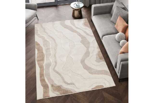 STL Washable Non-Slip Geometric Area Rug - Soft Polyester, Machine Washable, Modern Scandi Style - image 1