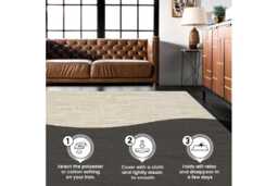 STL Washable Non-Slip Geometric Area Rug - Soft Polyester, Machine Washable, Modern Scandi Style - thumbnail 4