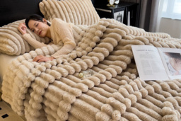PRICE DROP! Double-Sided Faux Fur Fluffy Blanket - Ultra-Soft, Machine Washable Throw, 4 Sizes, 8 Colours - thumbnail 4