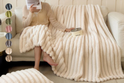 PRICE DROP! Double-Sided Faux Fur Fluffy Blanket - Ultra-Soft, Machine Washable Throw, 4 Sizes, 8 Colours - thumbnail 3