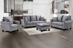 PRICE DROP! Tivella Modern Velvet Sofa Set - 3-Seater, 2-Seater & Chair - Plush Velvet, Compact Design, Contemporary Living Room Sofa - thumbnail 4