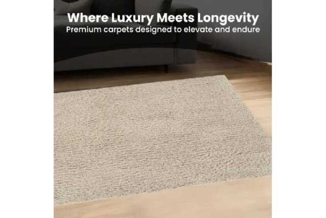 Shaggy Non-Slip Soft Polyester Area Rug - Modern Geometric, Washable, Indoor Lounge & Bedroom Carpet - image 1
