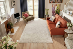 Shaggy Non-Slip Soft Polyester Area Rug - Modern Geometric, Washable, Indoor Lounge & Bedroom Carpet - thumbnail 6