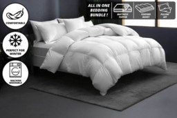 PRICE DROP! Indulgent Goose Feather Duvet, Memory Foam Topper & Pillow Bundle Set - thumbnail 6