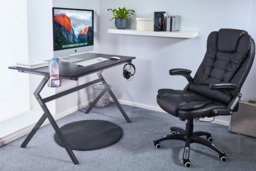 Contemporary 1 or 2-Tier MDF & Steel TV Stand Desk - Space-Saving Storage, Easy-Assembly, 5 Colour Options - thumbnail 4