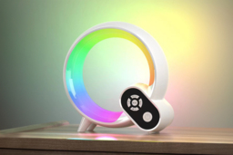 Modern LED Q-Shaped Sunrise Alarm Clock Table Lamp - ABS+PC, White or Black, Mini/Large - thumbnail 4