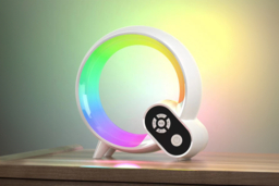 Modern LED Q-Shaped Sunrise Alarm Clock Table Lamp - ABS+PC, White or Black, Mini/Large - thumbnail 8